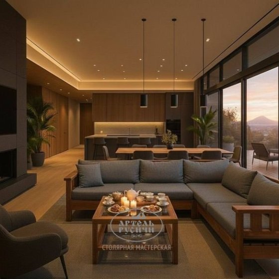 Диван «Русский лофт» без подлокотников с подушками из непромокаемой ткани