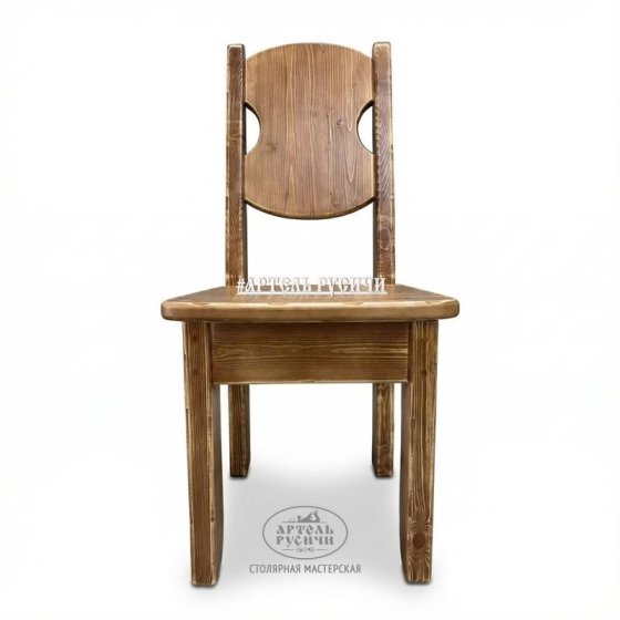 Состаренный стул для бани и кафе из массива дерева «Псковский»