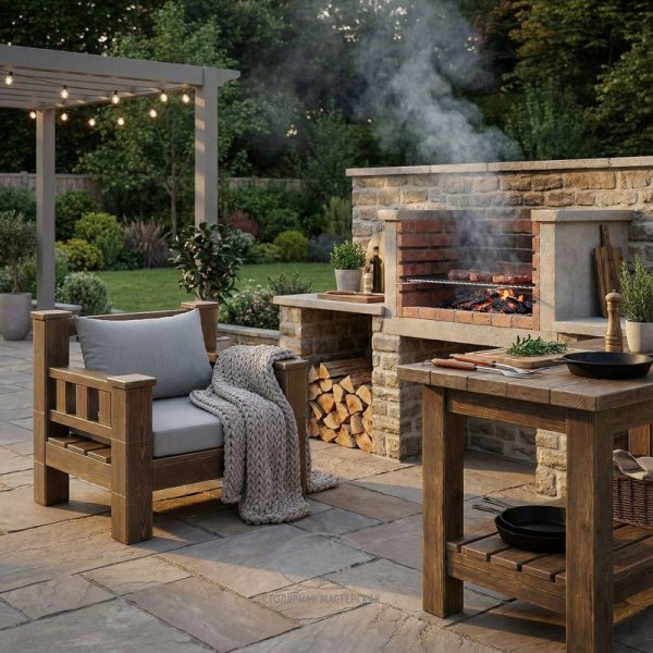 Характеристики Кресло «Суздальское» в стиле лофт из массива северной сосны с подушками 