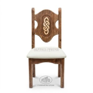 Стул «Смоленский» из массива дерева с резьбой и мягкой обивкой