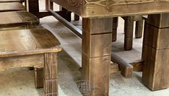 Состаренная мебель и аксессуары из массива дерева премиум-класса для бани или сауны в комнату отдыха
