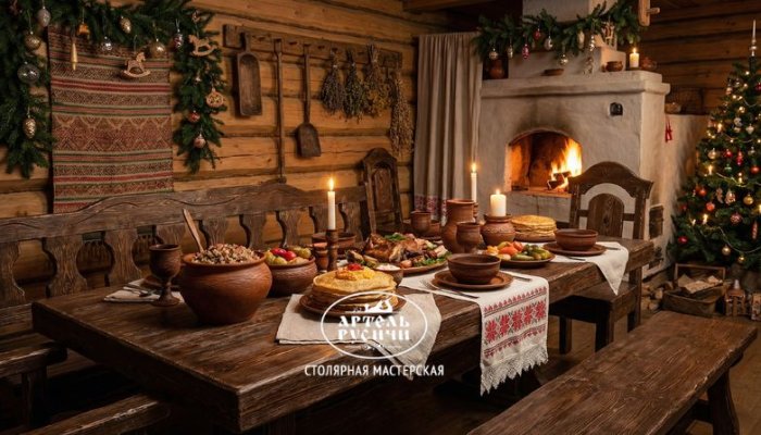 Новогодний праздничный стол на Руси