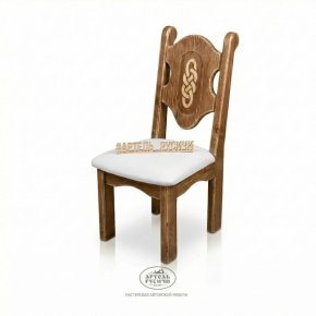 Стул «Смоленский» из массива дерева с резьбой и мягкой обивкой