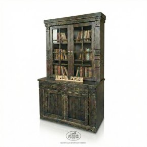 Деревянный буфет для посуды и книг со стеклом 