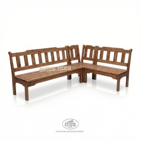 Скамья угловая из массива состаренной сосны «Ладожская»