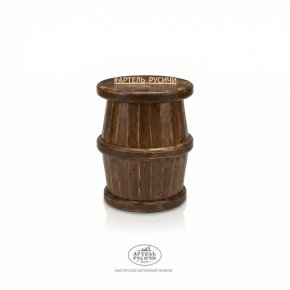 Табурет из массива дерева в виде бочки «Бондарь»