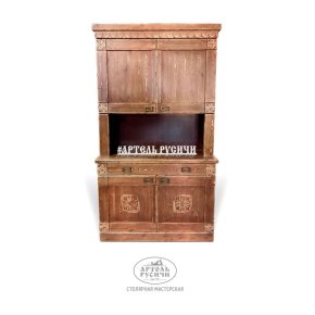 Деревянный буфет под старину в русском стиле «Суздальский»