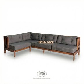 Угловой диван «Русский лофт» с подушками из непромокаемой ткани