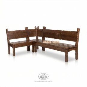 Угловая скамья деревянная под русскую старину «Суздальская»
