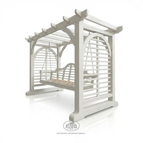 Качели из массива дерева с перголой «Английский сад»