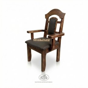 Кресло из массива сосны с мягкой обивкой «Белгородское»