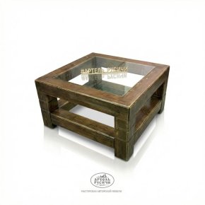 Журнальный столик в стиле лофт из массива северной сосны «Суздальский» 