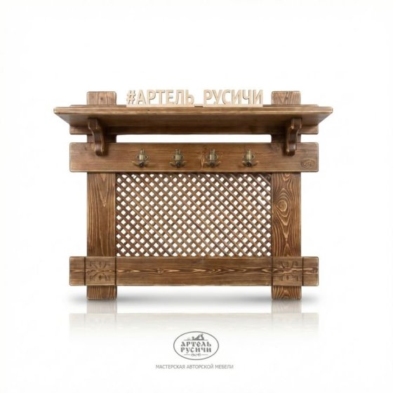 Настенная вешалка-панно из массива северной сосны «Суздальская»