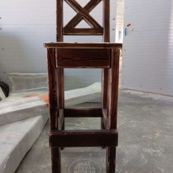 Высокий барный стул «Прованс» из массива дерева