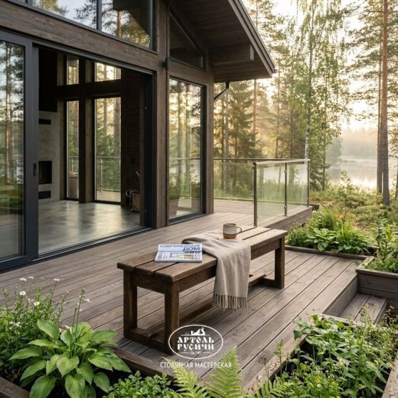 Лавка из массива натурального дерева «Лофт»