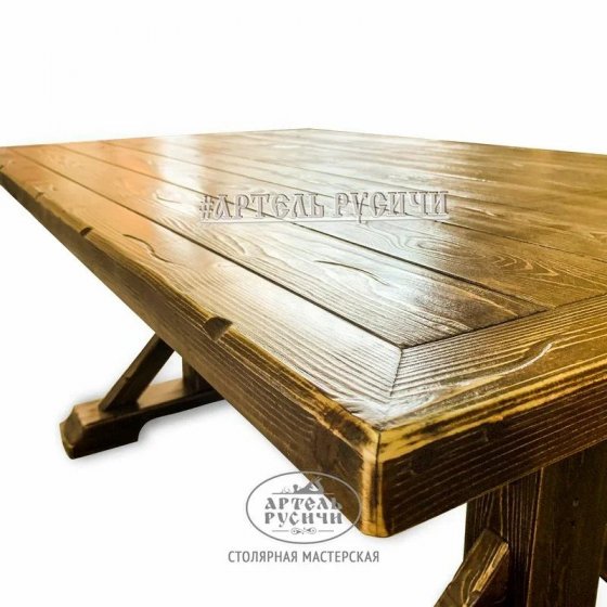 Состаренный стол из массива дерева «Стрелецкий»