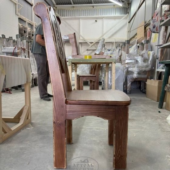 Стул под старину с резьбой «Смоленский» для беседки, бани или кафе