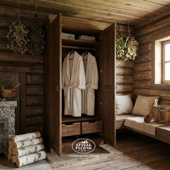 Шкаф платяной из массива северной сосны «Суздальский-особый»