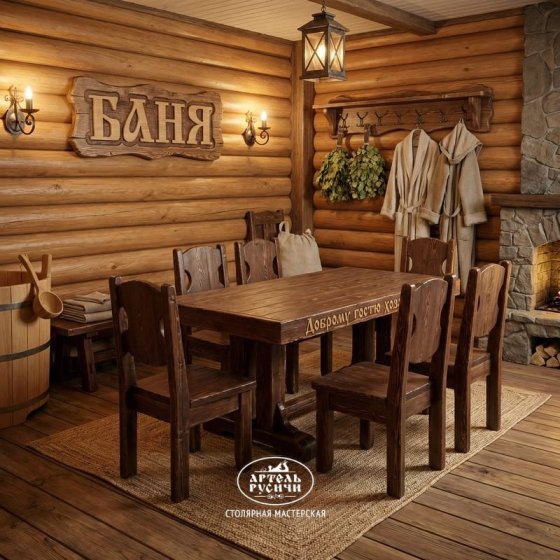 Комплект мебели под старину русский лофт «Ладого-Псковский»