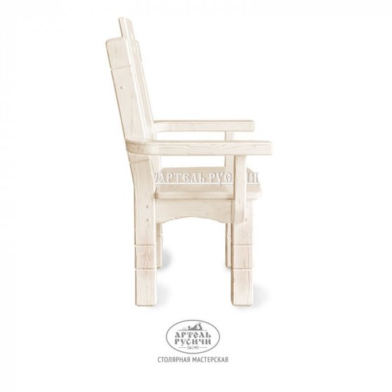 Кресло под старину из массива в винтажном белом цвете «Суздальское»