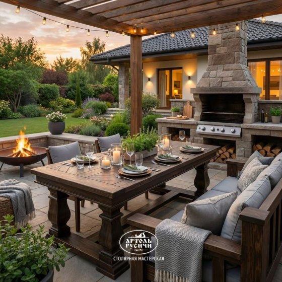 Обеденный стол из массива северной сосны «Купеческий»