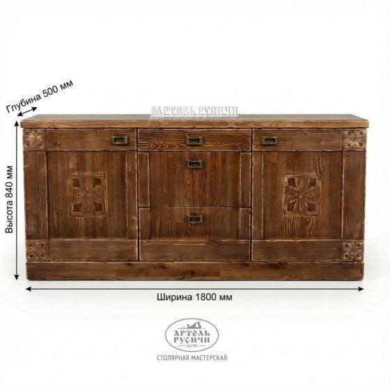 Деревянный комод под старину из массива «Суздальский»
