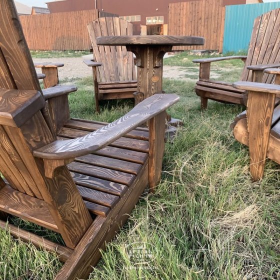 Садовое кресло Адирондак из дерева для улицы — Adirondack Chair — американская классика