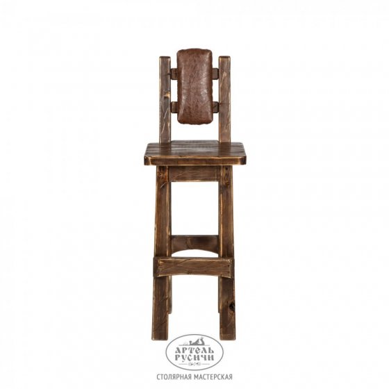 Состаренный барный лофт стул из дерева «Ладожский»