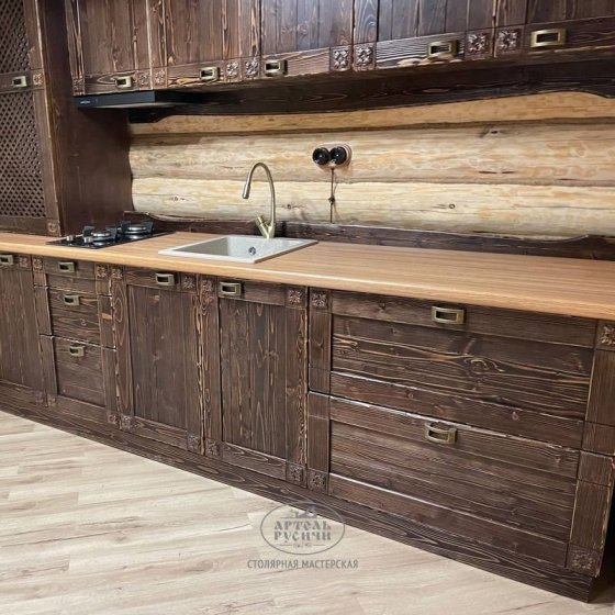 Кухня из массива сосны «Белгородская»