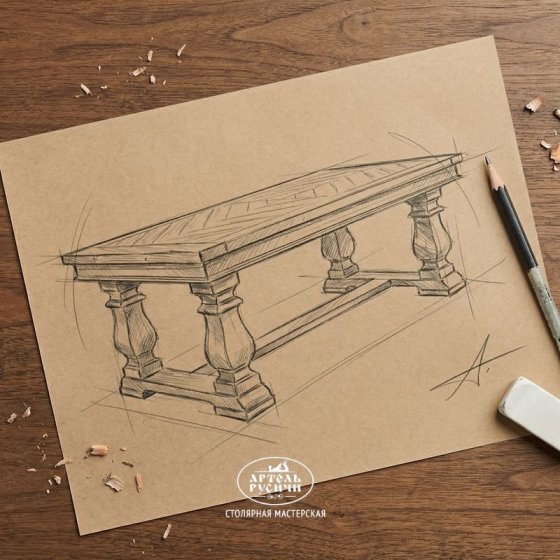 Обеденный стол из массива северной сосны «Купеческий»