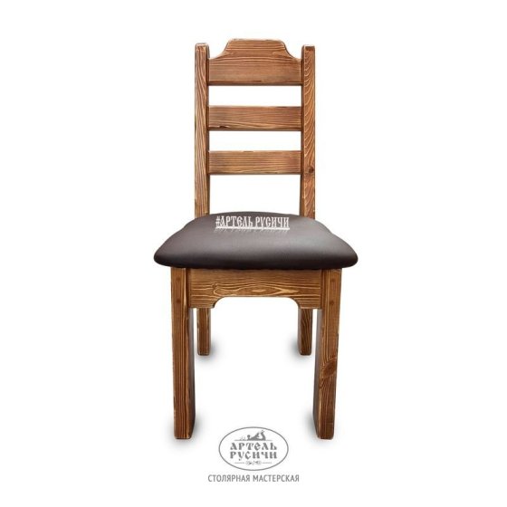 Деревянный стул под старину «Ладожский» с мягкой сидушкой