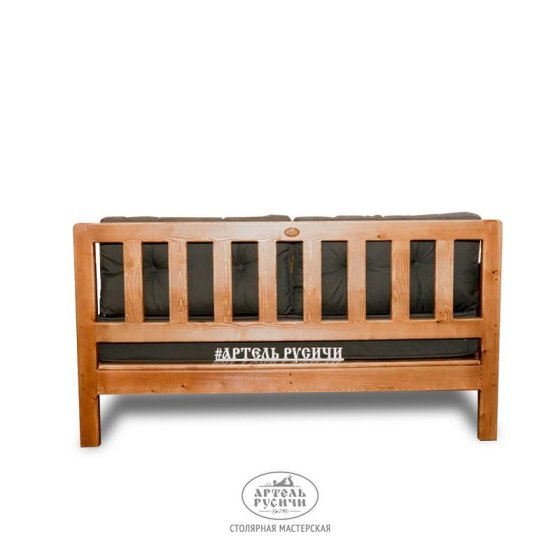 Диван-скамья из массива сосны под старину «Русский лофт» с подушками 
