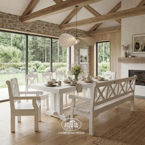 Комплект мебели «Прованс» из массива натурального дерева