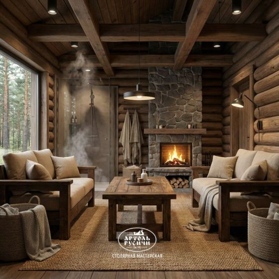 Журнальный столик из массива северной сосны «Кантри»