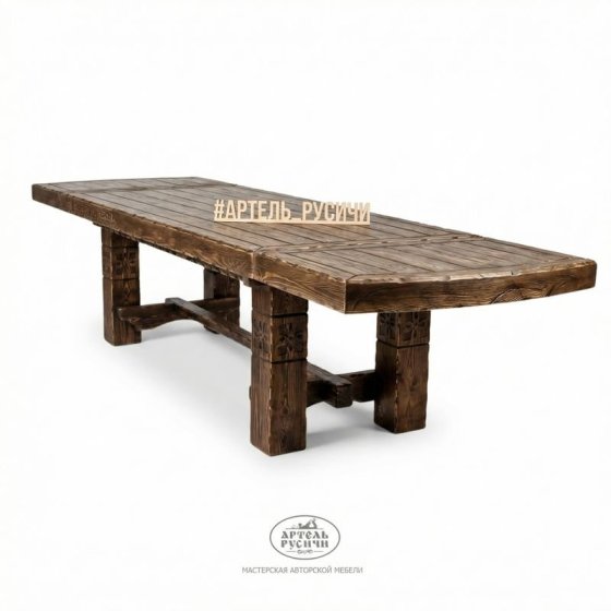 Стол-трансформер под старину «Суздальский» для бани и дома