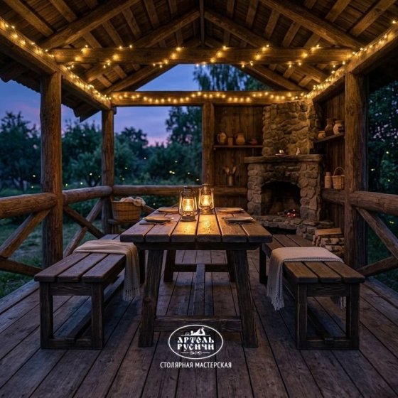 Лавка из массива натурального дерева «Лофт»