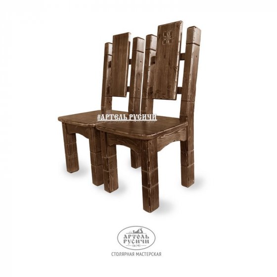 Комплект «Суздальский» из двух разных стульев под старину.