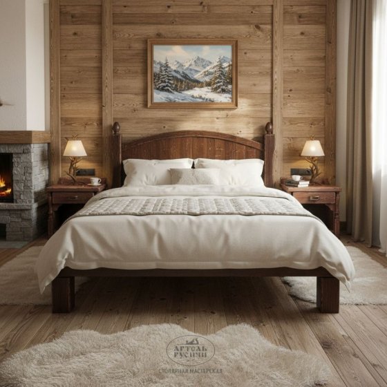 Кровать из массива натурального дерева «Белгородская»