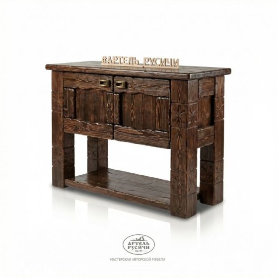 Кухонный остров с дровницей «Суздальский» из массива дерева