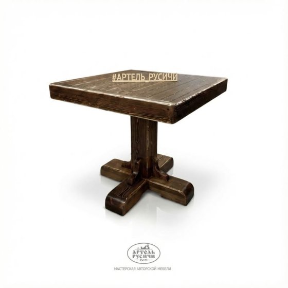 Квадратный стол из массива дерева «Ладожский» на 2 персоны
