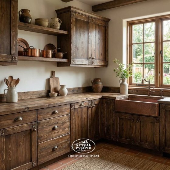 Фасады для кухни из массива северной сосны «Белгородские»