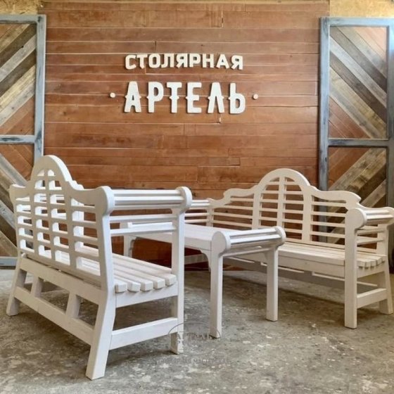 Садовая мебель – комплект в английском стиле | стол и 2 скамьи