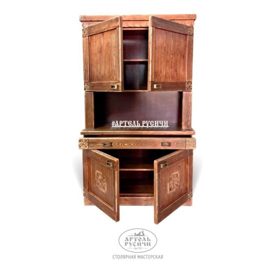 Деревянный буфет под старину в русском стиле «Суздальский»