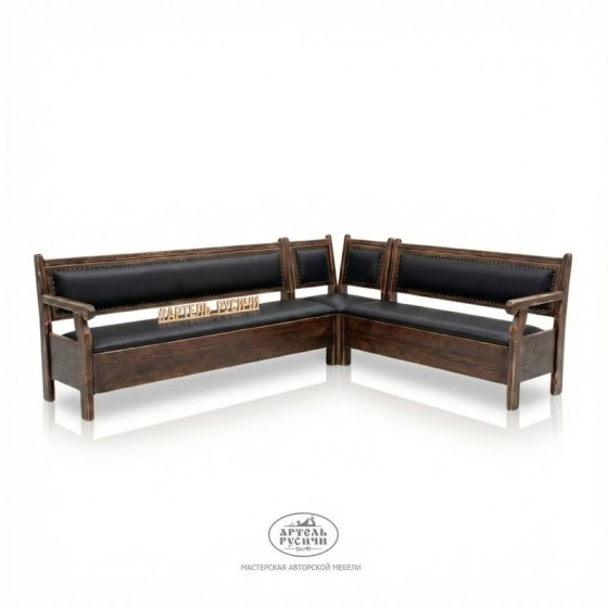 Угловой диван-скамья с мягкой обивкой и местом для хранения