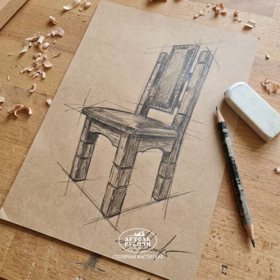 Стул из массива северной сосны с мягкой обивкой «Суздальский»