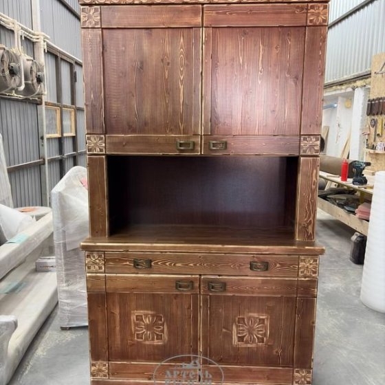 Деревянный буфет под старину в русском стиле «Суздальский»