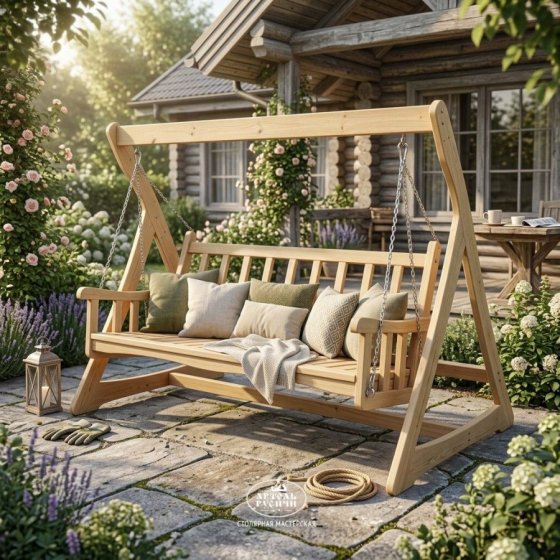 Садовые деревянные качели «Курортные»