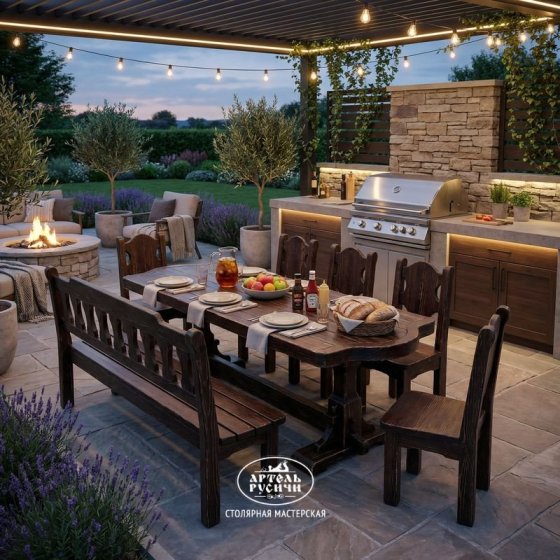 Мебель под старину русский лофт на 7-12 персон «Смоленская»