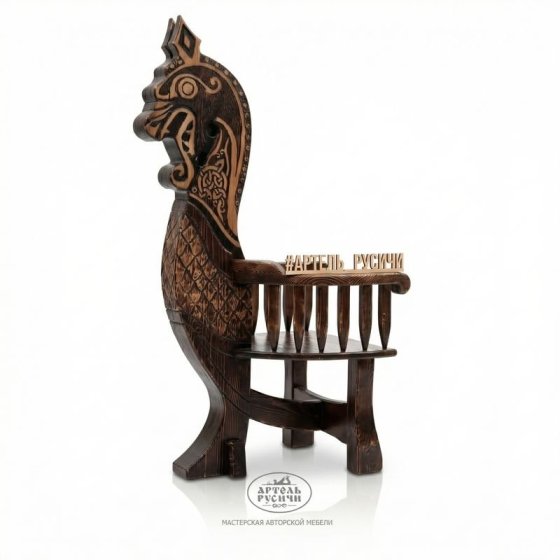 Трон-кресло «Драккар» — носовая часть корабля викингов — голова дракона