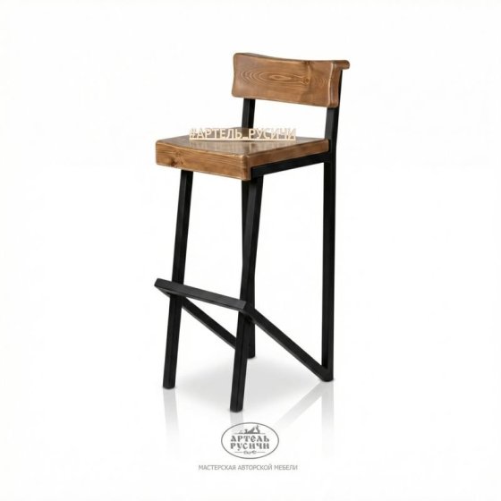 Барный стул дерево и металл в стиле Loft
